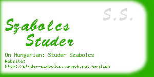 szabolcs studer business card